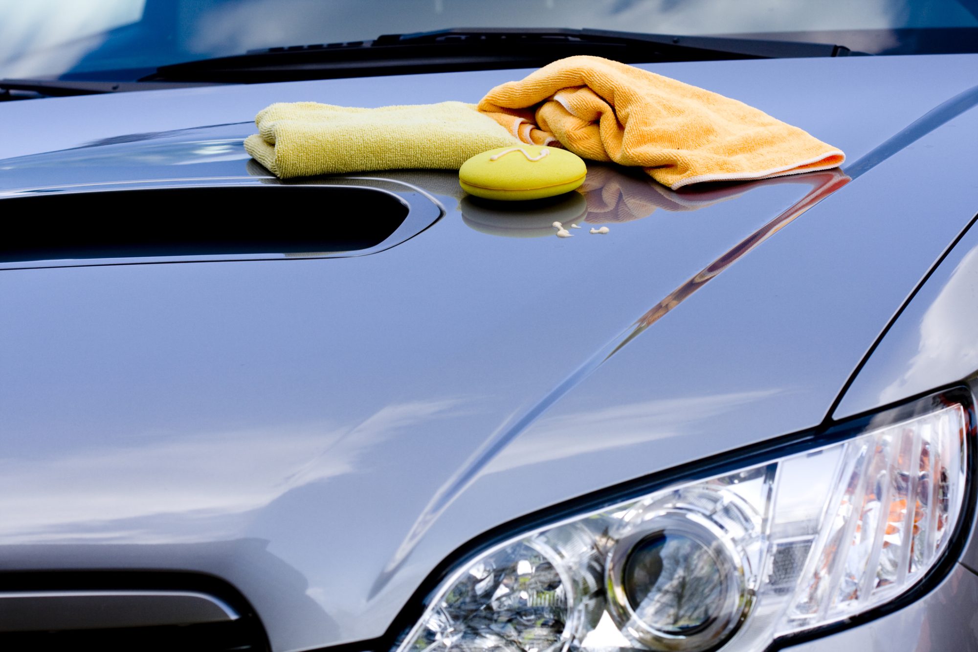 Cleaning the Car - waxing process